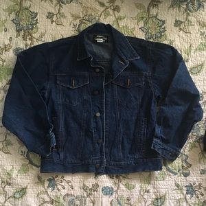 Vintage 90s oversized dark wash denim jacket